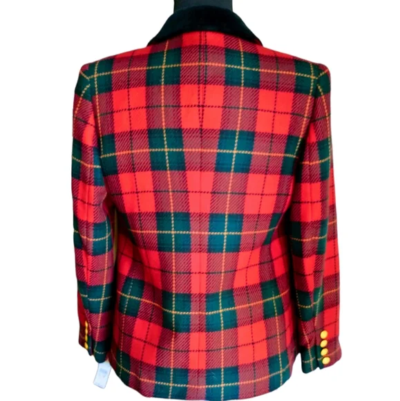 NWT Talbot's Red/Green Plaid 100% Wool Women's Jacket - Picture 8 of 12